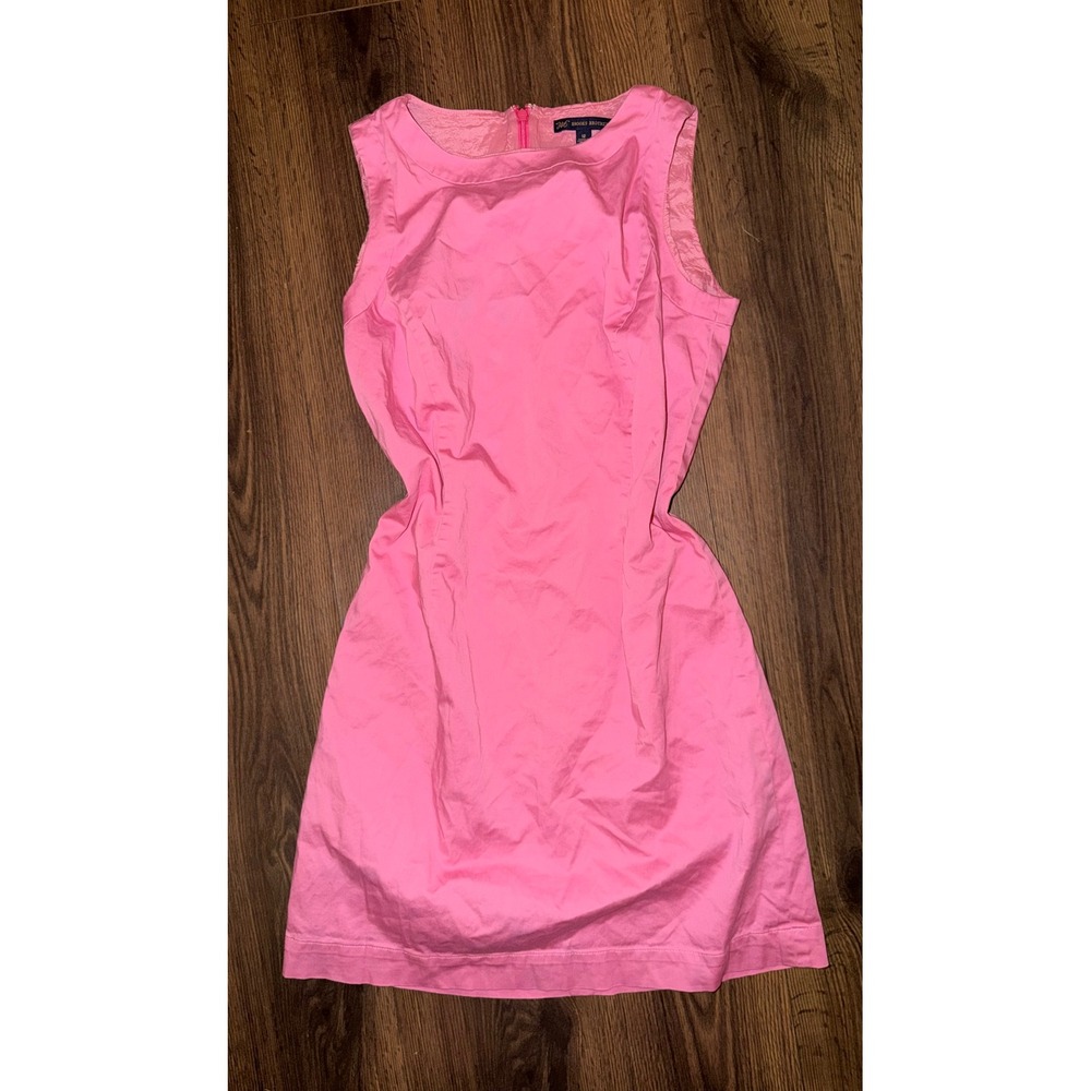Brooks Brothers 346 Sheath Dress Womens 12 Pink Sleeveless Cotton Mix